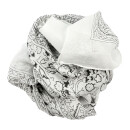Sciarpa di cotone Modello dallIndia 1 bianco grigio fiori grigi foulard quadrato