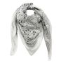 Sciarpa di cotone Modello dallIndia 1 bianco grigio fiori grigi foulard quadrato