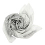 Sciarpa di cotone Modello dallIndia 1 bianco grigio fiori grigi foulard quadrato