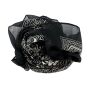 Cotton Scarf Indian pattern 1 black white flowers white squared kerchief