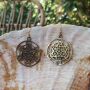 Ohrringe Metall Metatron Würfel heilige Geometrie gold Hängeohrringe Boho Ethno