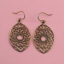 Ohrringe Metall Mandala oval gold Hängeohrringe Boho...