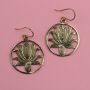 Ohrringe Metall Lotus Blume gold Hängeohrringe Boho Ethno