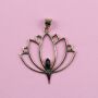 Chain pendant amulet metal gold Lotus flower with stone metal
