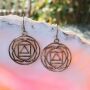Ohrringe Metall Quadrat Dreieck Symbol gold Hängeohrringe Boho Ethno