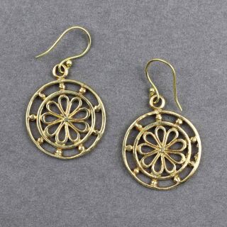 Ohrringe Metall Blume gold Hängeohrringe Boho Ethno