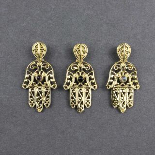 Chain pendant amulet metal gold Hamsa hand with stone metal