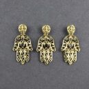 Chain pendant amulet metal gold Hamsa hand with stone metal