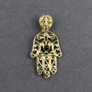 Chain pendant amulet metal gold Hamsa hand with stone metal