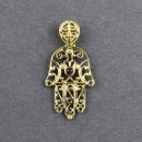 Chain pendant amulet metal gold Hamsa hand with stone metal