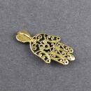 Chain pendant amulet metal gold Hamsa hand with stone metal