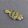 Chain pendant amulet metal gold Hamsa hand with stone metal