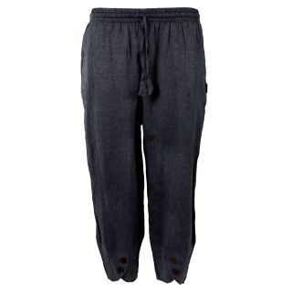 Sommerhose gerade anthrazit meliert einfache Schnürung Schlupfhose Hose