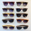 10x sunglasses set wood look pattern brown beige brown...