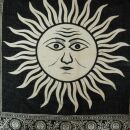 Baumwolltuch Sonne schwarz beige 100x100cm leichtes Halstuch quadratisches Tuch Schal