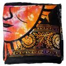 Baumwolltuch Sonne schwarz Batik bunt 100x100cm leichtes Halstuch quadratisches Tuch Schal