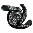 Cotton scarf skulls anthracite grey spider web barbed wire 100x100cm light neckerchief square scarf scarf