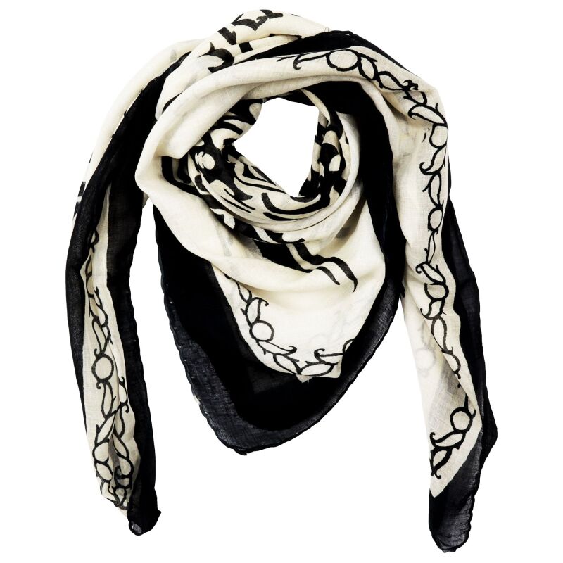 Baumwolltuch Tribal Style schwarz beige Ornament 100x100cm
