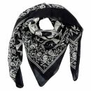 Cotton scarf skull pirate tendrils black white 100x100cm light neckerchief square scarf scarf