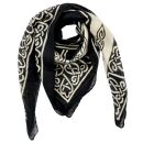 Sciarpa di cotone pentagramma celtico nero beige...