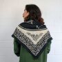 Sciarpa di cotone pentagramma celtico nero beige 100x100cm sciarpa leggera panno quadrato