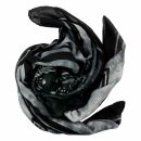 Baumwolltuch Keltisches Muster Tribal Gesichter schwarz Batik grau 100x100cm leichtes Halstuch quadratisches Tuch Schal