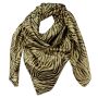 Baumwolltuch Zebra beige schwarz Lurex gold 100x100cm leichtes Halstuch quadratisches Tuch Schal