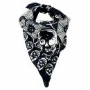 Bandana scarf skull spider web black white square headscarf neckerchief