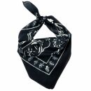 Bandana scarf skeleton skulls anthracite white square...