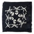 Bandana scarf skull pirate with bones black beige square headscarf neckerchief
