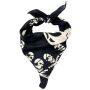 Bandana scarf skull pirate with bones black beige square headscarf neckerchief