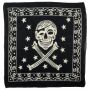 Bandana Tuch Piraten Totenköpfe Knochen Sterne schwarz beige quadratisches Kopftuch Halstuch