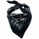 Bandana scarf skulls spider webs anthracite white square headscarf neckerchief