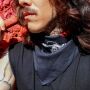 Sciarpa bandana teschi rosa antracite bianco rosso verde quadrato foulard fazzoletto da collo panno quadrato