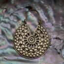 Earrings mandala flower triangles gold-colored brass hanging earrings boho ethnic