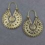 Earrings mandala flower triangles gold-colored brass hanging earrings boho ethnic