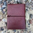 Notizbuch aus Leder rot-braun Mandala keltisches Muster...