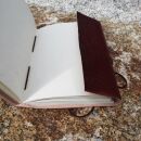 Notizbuch aus Leder rot-braun Mandala keltisches Muster mit Stein grün Skizzenbuch Tagebuch