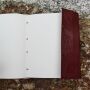 Notizbuch aus Leder rot-braun Mandala Blume mit Stein braun Skizzenbuch Tagebuch