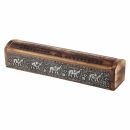 Incense stick holder elephant brown mango wood with fitting ornaments smoking box