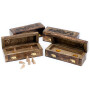 Incense box mango wood 15x5,5cm brown elephant hinged lid incense box