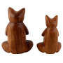 Smoking figure cat wood brown yoga figure deco smokingman