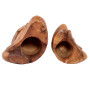 Smoking figure cat wood brown yoga figure deco smokingman