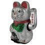 Agitando gato chino Maneki neko de carámica 20cm plata
