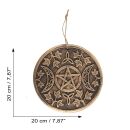 Wandrelief Aufhänger kupfer dreifach Mond Symbol triple moon Terrakotta Wandbild