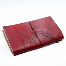 Notebook made of leather sketchbook diary red big plans