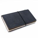 Notebook made of leather sketchbook diary black the little black book