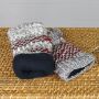 Armstulpen Strickstulpen Wolle rot-weiß