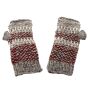 Armstulpen Strickstulpen Wolle rot-weiß