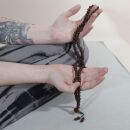 Gebetskette Mala Kette Raktu Perlen Bergsamen dunkelbraun Halskette Meditationskette